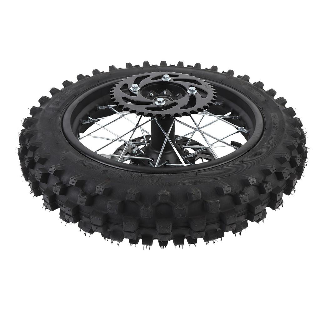 12 Inch Rear Wheel Rim Tire Assembly Replacement for Apollo Dirt Bike 80 100 12 3.00 12 Rear Wheel Rim Tire Brake Rotor