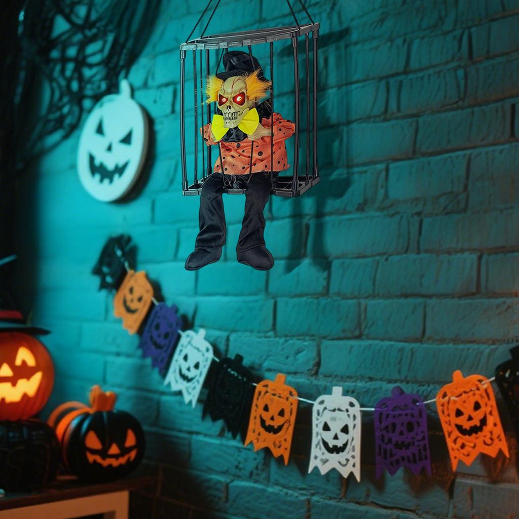 Halloween Horror Decoration: Electric Glow And Sound For Hanging Ghosts In Prison, Scary Prisoner Cages, Skeleton Hanging Ghosts