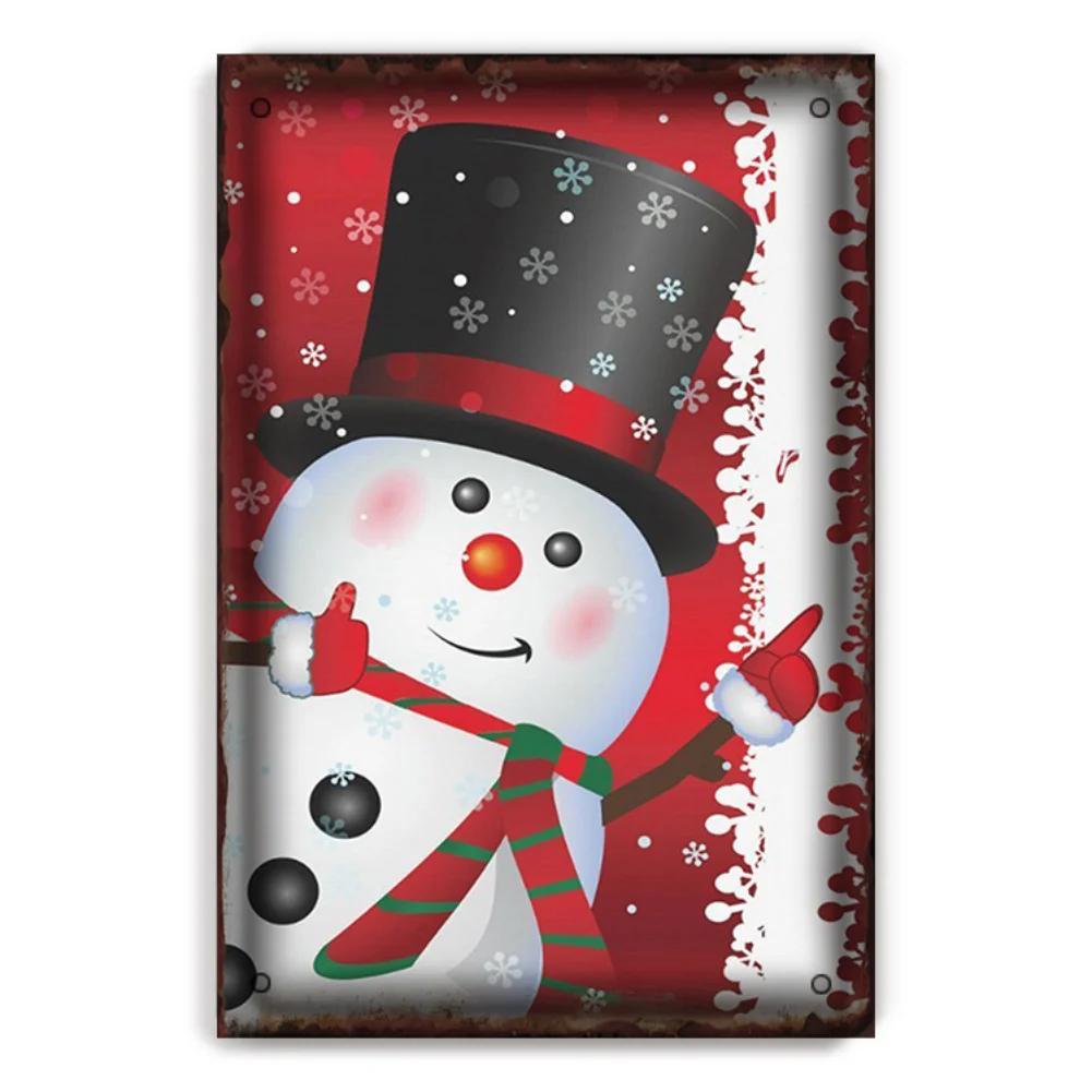 

20x30см Счастливого Рождества Металлический постер Бар Кафе Декор стен Металлическая табличка Винтажный постер Ржавая металлическая жестяная вывеска Индустриальный декор 20x30cm