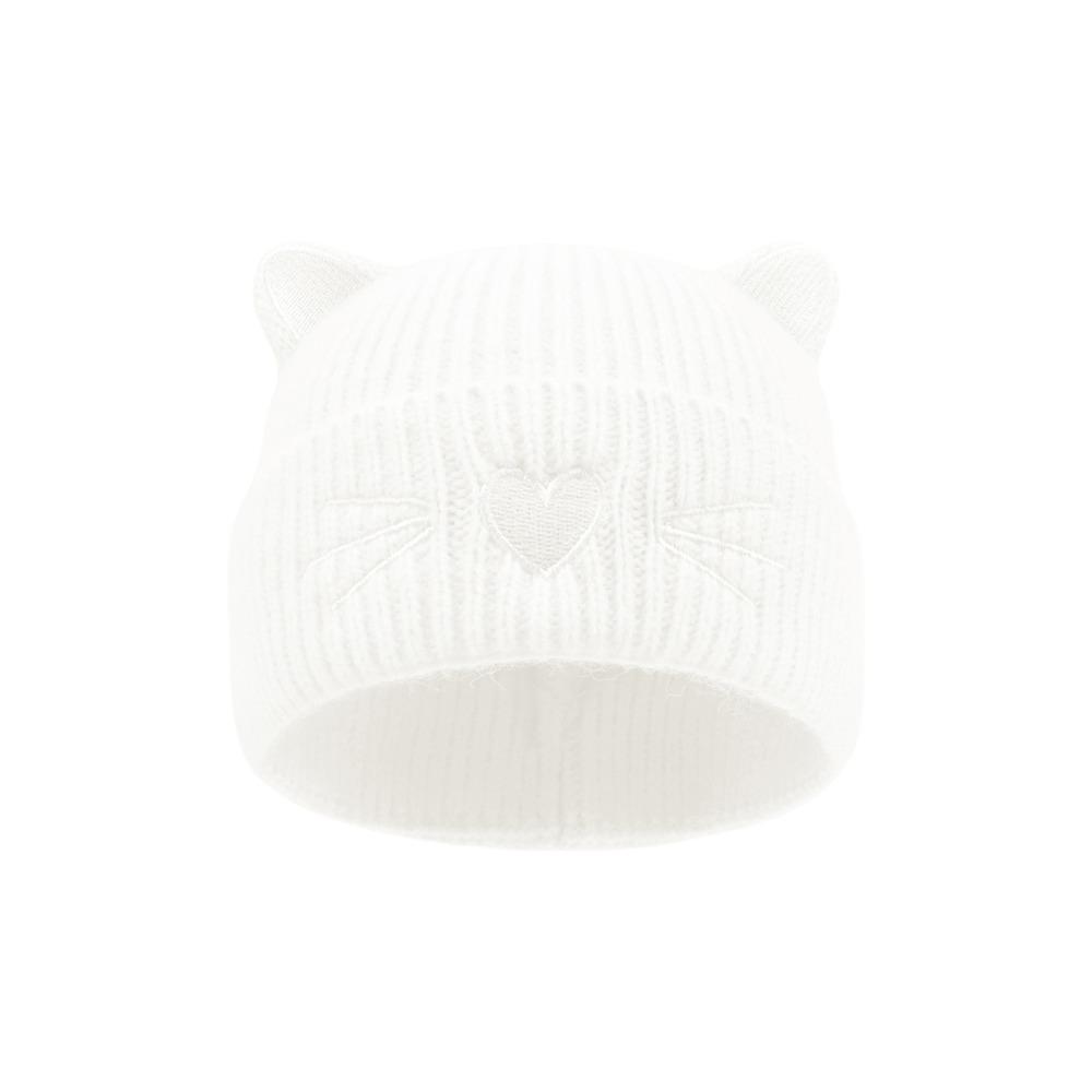 Soft Warm Winter Cap Cat Ear Embroidered Bonnet Casual Casual Knit Cap Autumn Winter