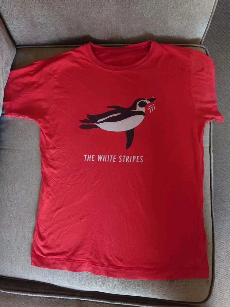 НОВИНКА Футболка с пингвином группы The White Stripes Красная Все размеры Унисекс L