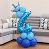 32in 0-9 folijas balons Zvaigžņu drukas Zoodārza tēmas dekorācija Dzimšanas dienas ballītes numurs Balons iekštelpu dekors