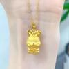 Elegant Gold Fu Rabbit O-Shaped Chain Necklace for Women - Cute Little Rabbit Collarbone Necklace
