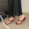Fashion Fashion Square Toe Women Thin Heels Slippers Slides Female Flip Flops Shallow Ladies Heels Slippers Sandals Shoes Pumps