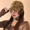 Fashion Leopard Baseball Hat for Women Summer Cotton Y2K Hip Hop Peaked Duck Tongue Cap Girls Vintage Washed Sunshade Hat