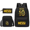 Large Capacity Schoolbag with Shoulder Strap; Student Three-piece Pencil Case Set