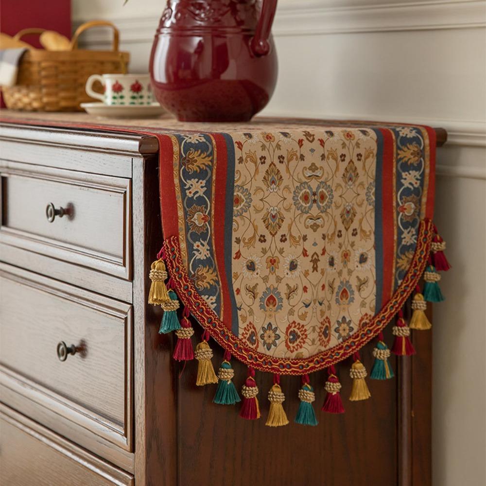American Style Cabinet Cover Vintage Table Runner Home Decor Tea Table Cover Cloth Living Room