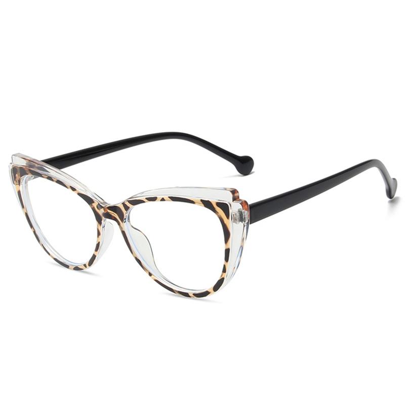 Retro TR90 Double Color Cat Eye Women Glasses Frame Fashion Pink Clear Anti-Blue Light Optical Men Eyewear Frame