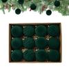 12pcs 8cm Velvet Christmas Ball Pendant Reusable Christmas Hanging Balls Flocked Xmas Tree Ornaments Party Favors