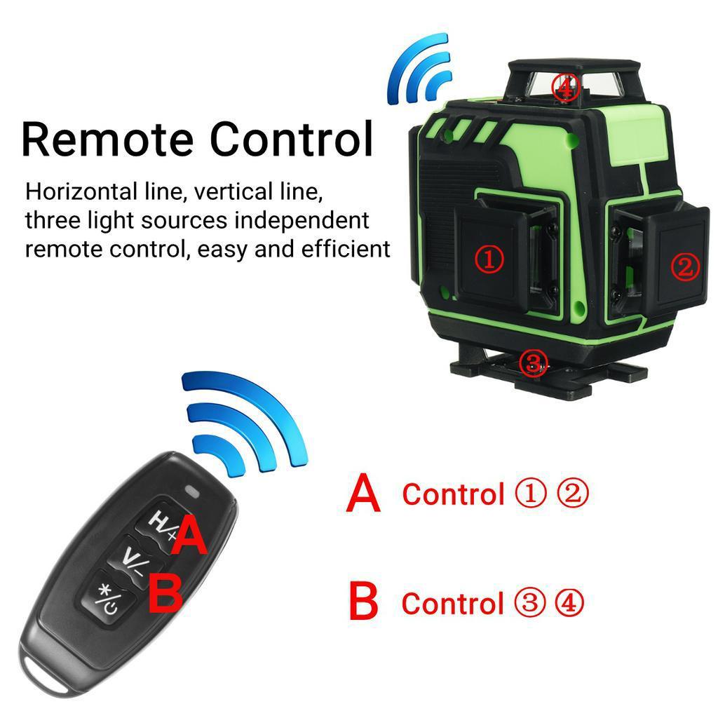 360 Horizontal And Vertical Super Powerful Laser level Beam laser level 4D 16 Lines Laser Level green line SelfLeveling 4000mAh