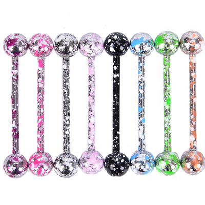 8Pcs/Set Mix Colorful Stainless Steel Ball Tongue Bar Ring Body Piercing Jewelry