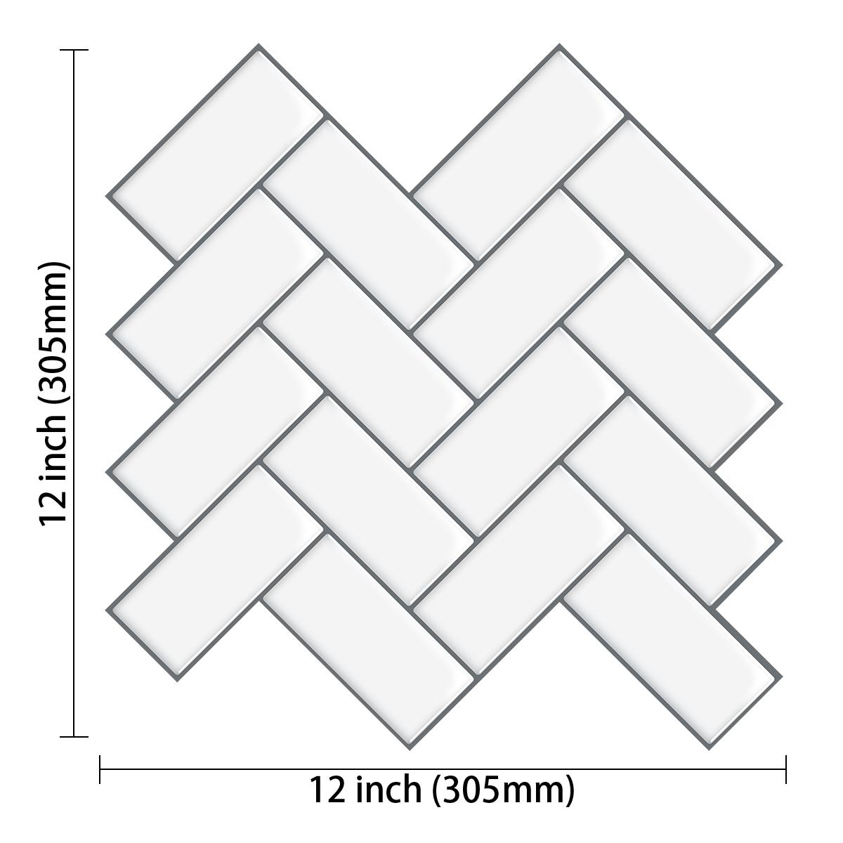 

10-sheets Peel and Stick 3d Wall Tile Sticker Waterproof Vinyl Wallpaper Kitchen Backsplash DIY Wall Tiles for Home Decoration