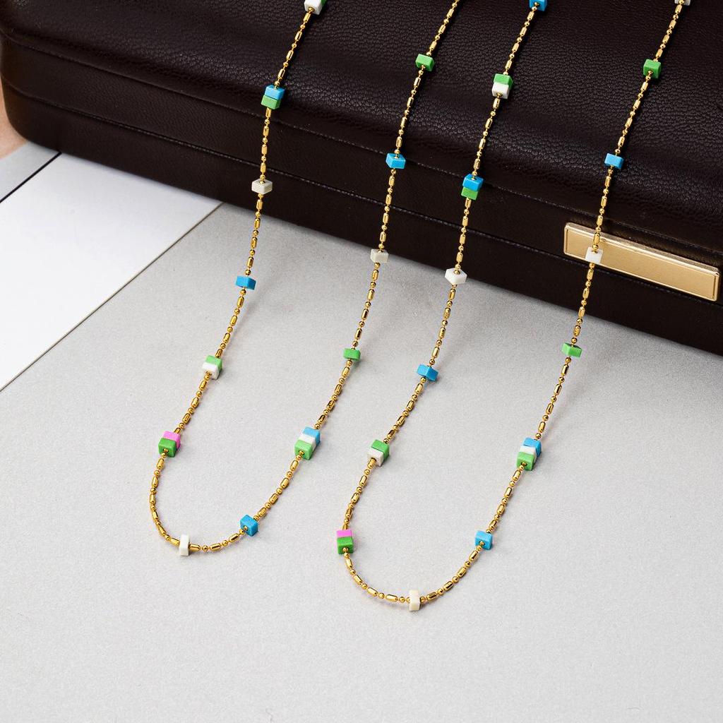 Women's Niche Design Gold Plated Copper Seed Bead Clavicle Necklace