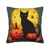 Halloween Black Cats Square Pillow Case Witchy Kitty Cushion Cover Awesome Zipper Decor Pillowcase for Home 40x40cm