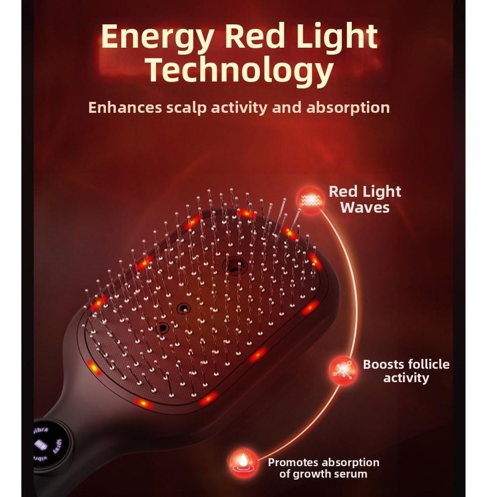 Cuidado del Cabello Luz Roja Spray Masajeador Peine Multifunción 2 en 1 Cepillo de Cabello con Nebulización Barbería Salón