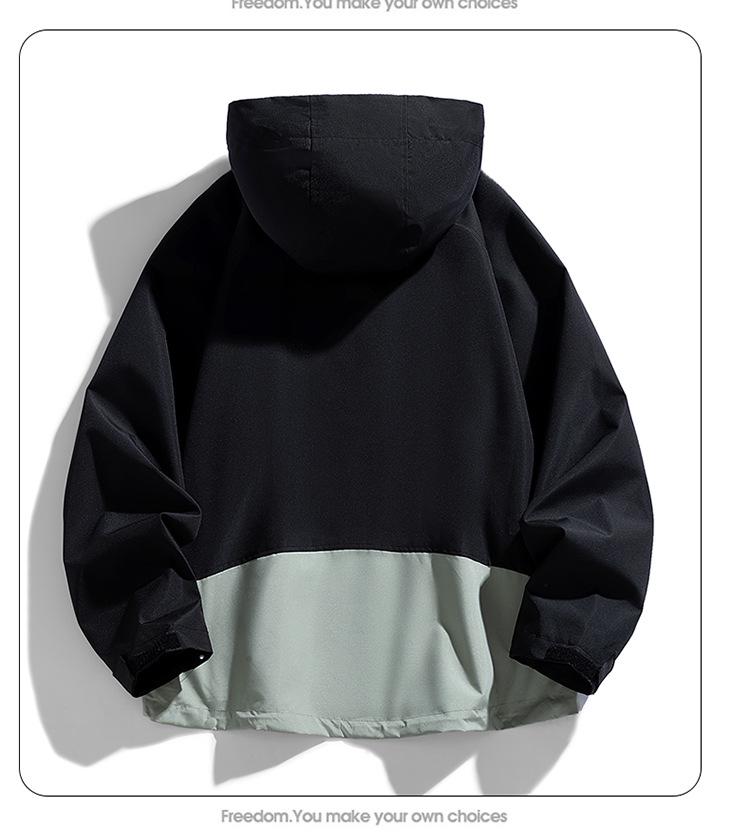 Men's Windproof Outdoor Color Block Casual Jacket - Spring/Autumn Fashionable Windbreaker
