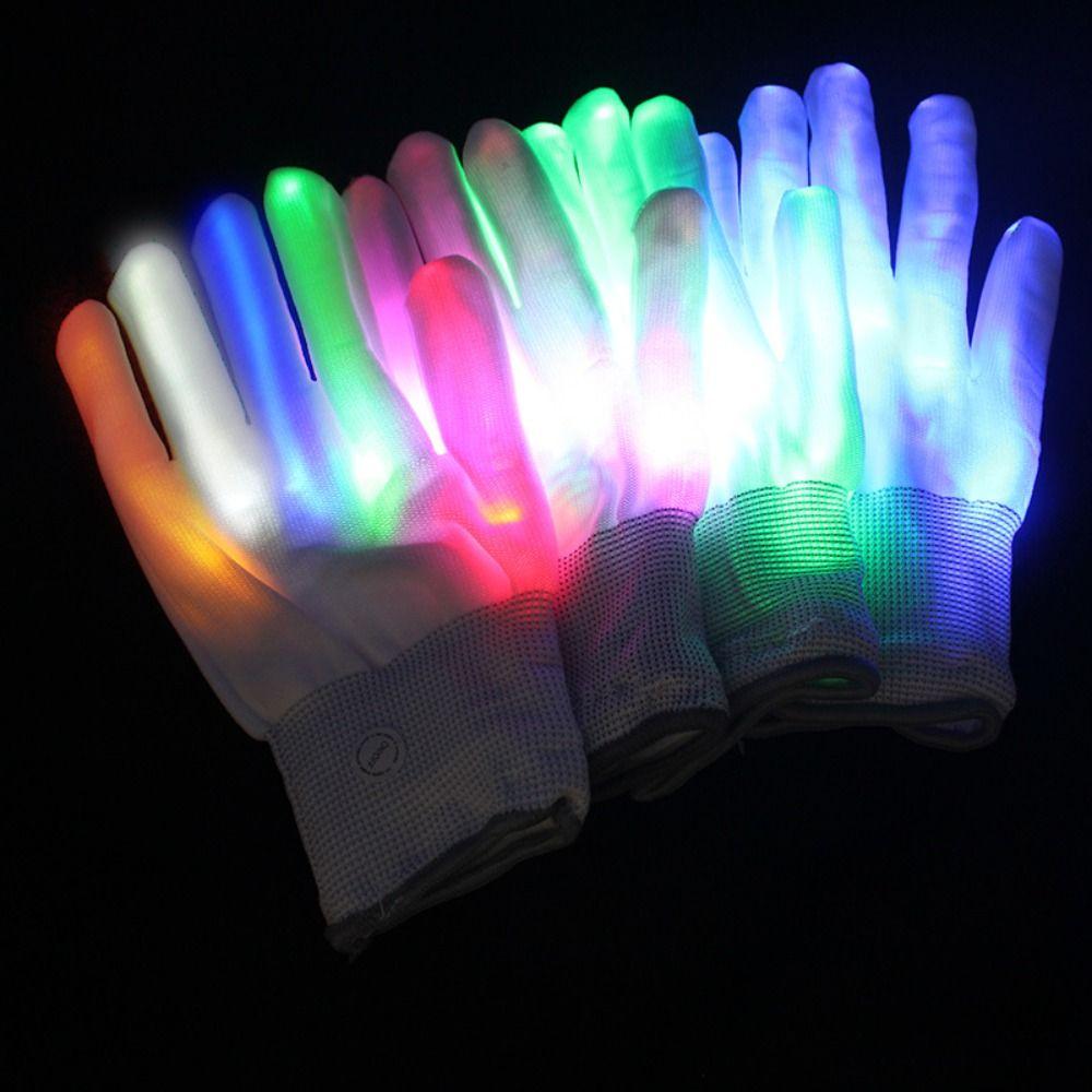 LED LED Gloves Glow Arcobaleno Luminous Gloves Light-up Gloves Christmas Toys
