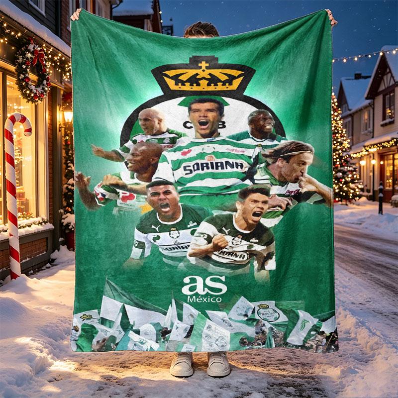 Club Santos Laguna Pattern Blanket for Home Decoration, Bed, Sofa, Car Travel, Camping, Suitable for All Seasons, Birthday Christmas Gift