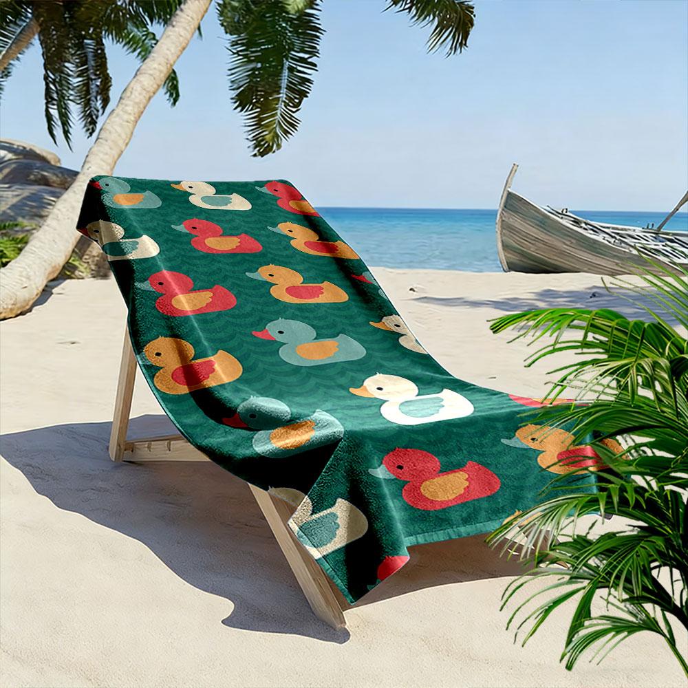Colorful Duck Pattern Towel Beach Towel Quick-drying for Travel Outdoor Sports Jogging Beach and Swimming