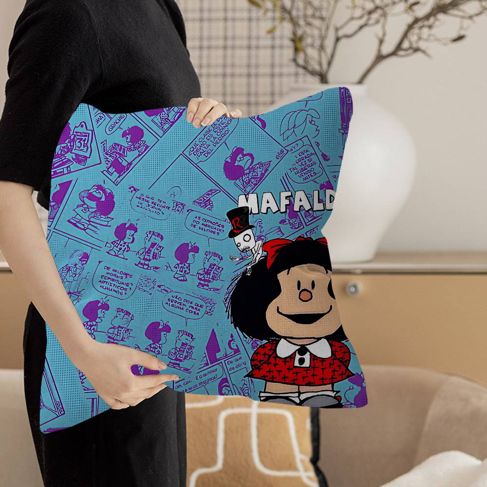 M-Mafalda Girl Pillow Cover Design cushion Cover decor Holiday Decorati