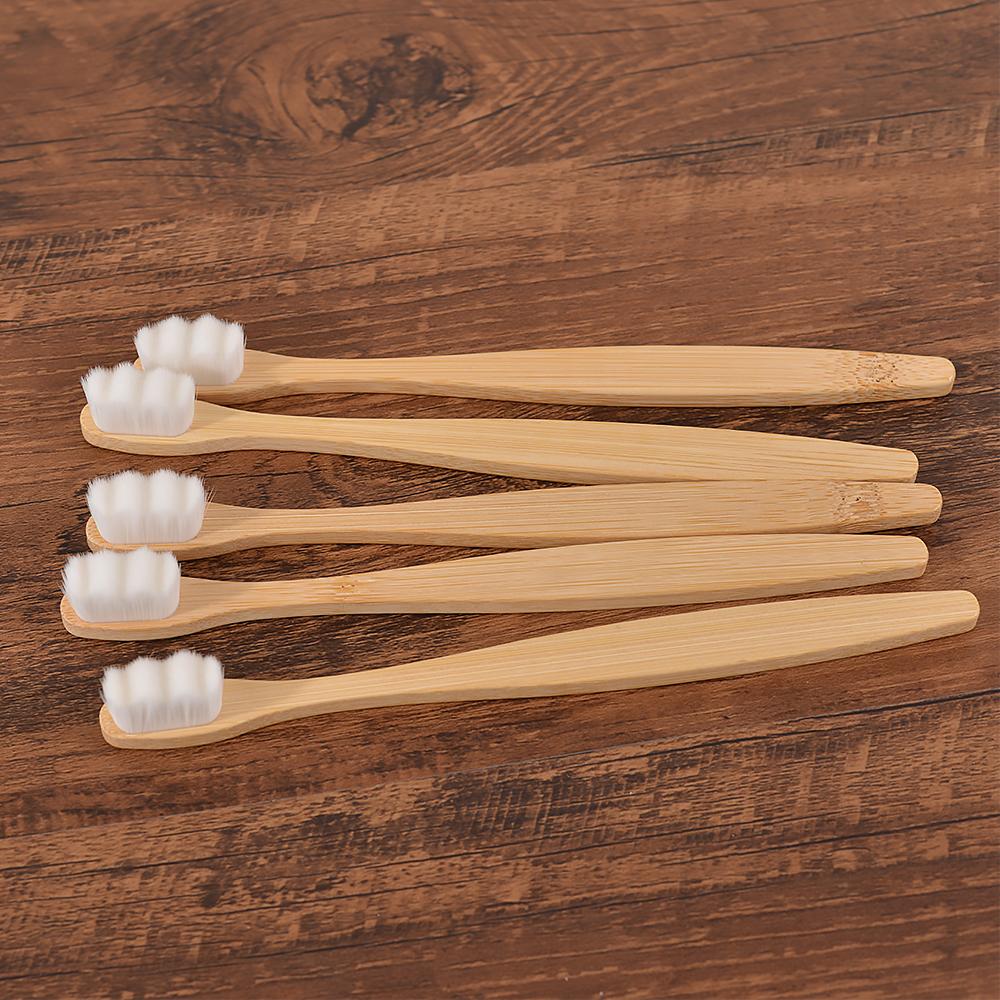 

5Pcs Ultra Fine Soft Toothbrush Million Bristle Adults Bamboo Toothbrush Vegan Teeth Deep Cleaning Dental Oral Care Tooth Brush