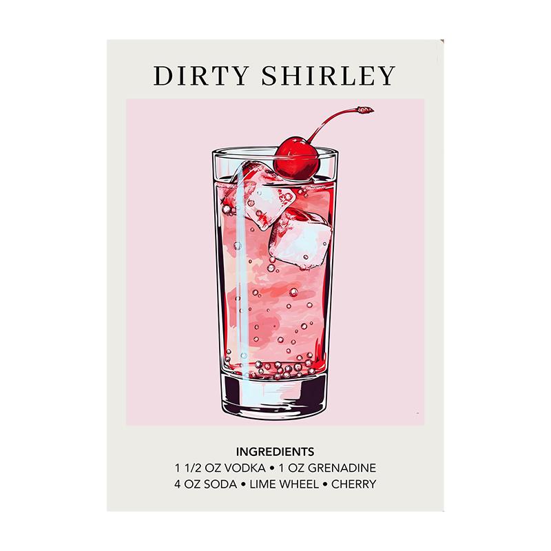 Cocktail Art Decor Poster Watercolor Retro Drink Print Minimalist Elegant Sophisticated Wall Art Picture for Home Decoration