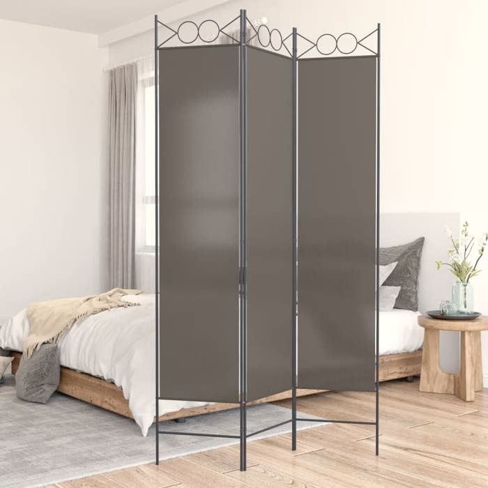 350148 vidaXL Cloison de séparation 3 panneaux Anthracite 120x200 cm Tissu