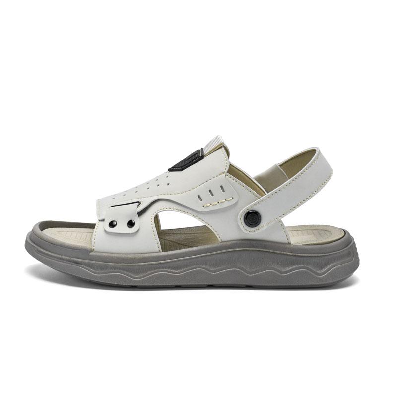 Summer Men's New Leather Dual Purpose Beach Sandals Slippers Soft Sole Non Slip Breathable Outdoor Casual Sports Sandals