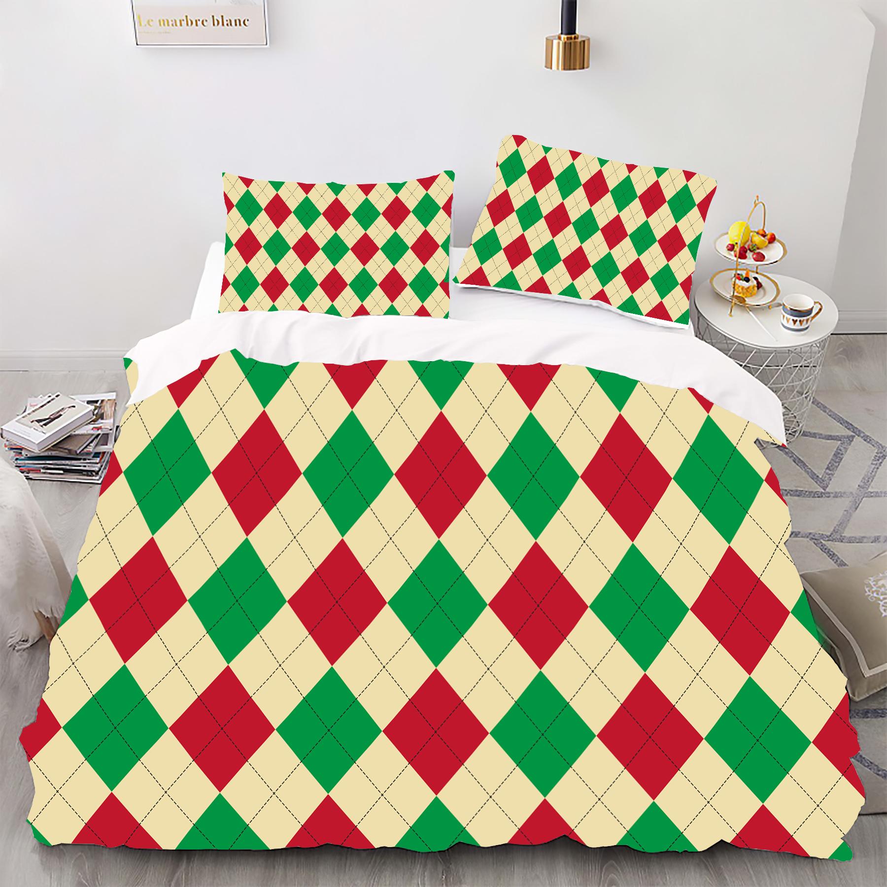 

Узор из саржи - Комплект постельного белья с цифровой печатью - Полиэстер - Декор для спальни - 1 покрывало + 2 наволочки (нет подушки) 173x229cm