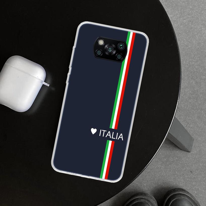 

Italy Flag Phone Case Cover for Xiaomi Poco X6 X5 X7 Pro F7 Ultra Redmi 15C 15 13C 13 12C 12 10C 10 10A 9C 9A 9T 9 Coque Poco X6 Xiaomi Poco F7