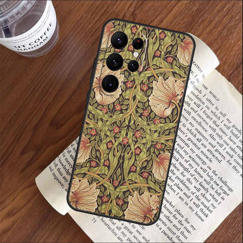 William Morris Case For Samsung Galaxy S26 Ultra S24 S23 S22 S21 S25 Ultra S10 S20 Plus S25 FE Cover Coque