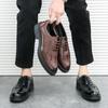 Fashion Men Business Formal Leather Shoes Black Brown American Casual Comfortable Elegant Fashionable Retro Leather Shoes Banquet Shoes