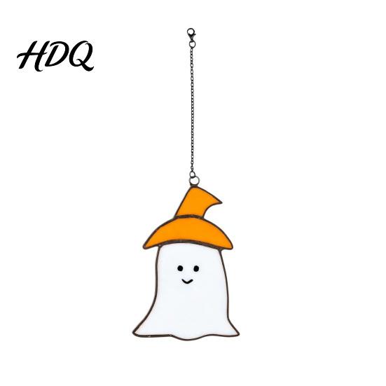 Indoor Outdoor Halloween Decor Hanging Pendant Colorful Sun Catcher for Wall Window Decoration Stained Glass Home Style Art Ornament And Party