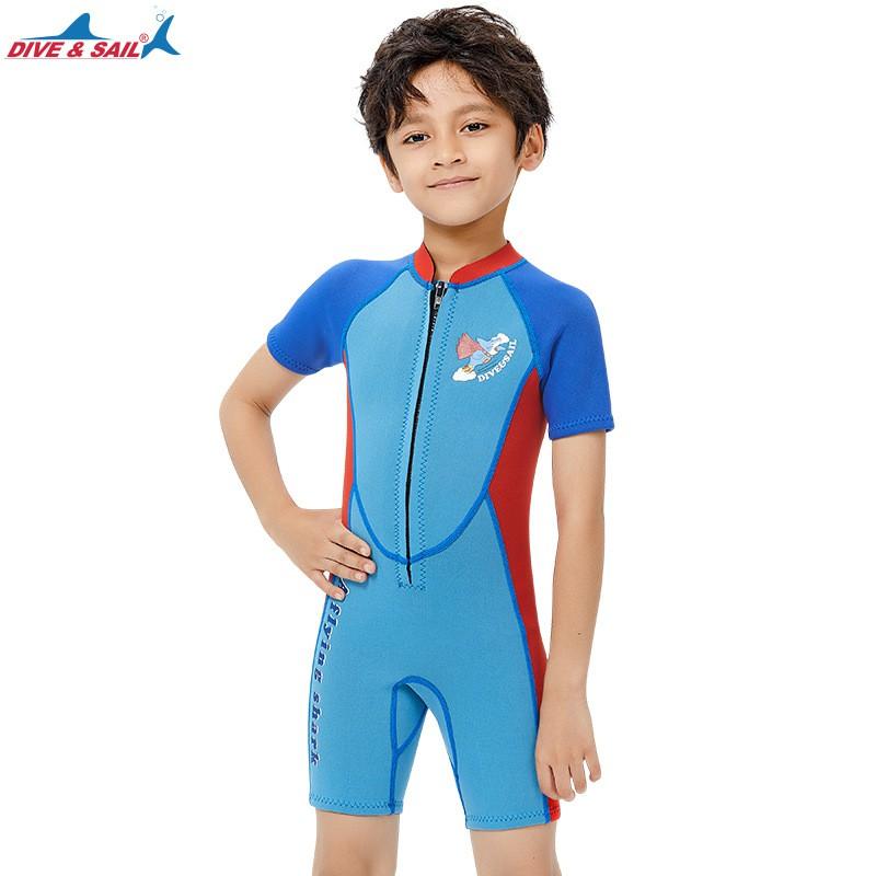 2.5mm Kids Short Sleeve Wetsuit Snorkeling Swimming Surfing Winter Dive Warm Full Body Suit