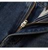 2024 High-Waisted Fleece-Lined Cropped Straight-Leg Retro Dark Blue Women's Jeans for Autumn/Winter