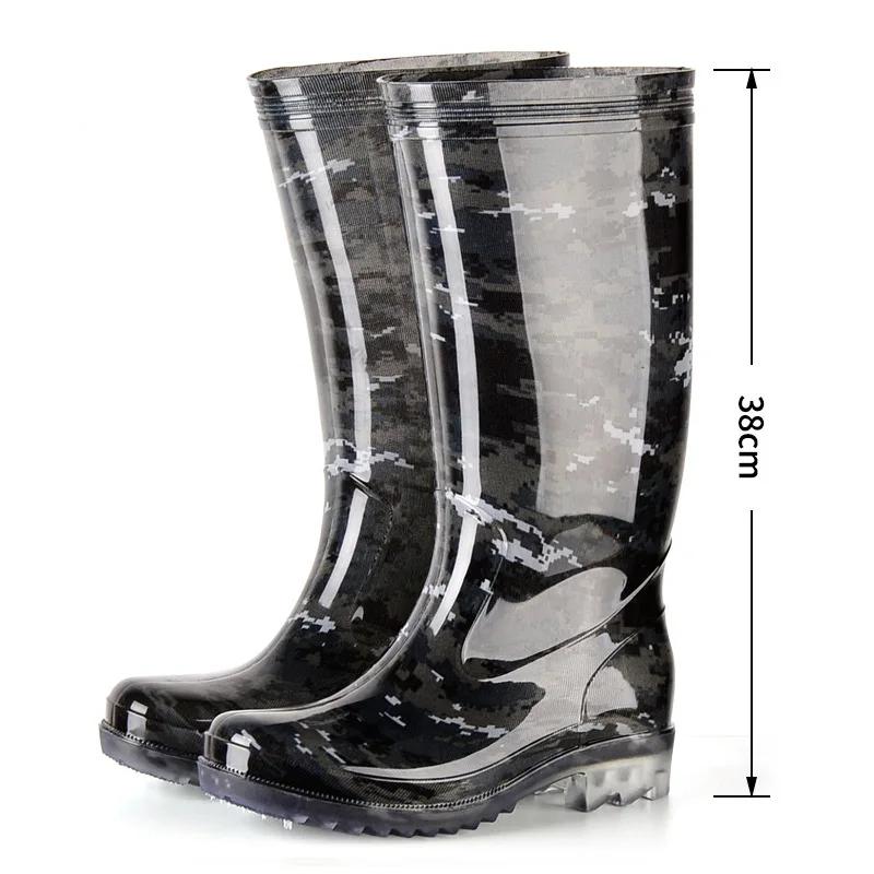 

Модные мужские резиновые сапоги средней высоты, камуфляжной расцветки, водонепроницаемая обувь, резиновые сапоги из ПВХ нового материала, рабочая обувь 39