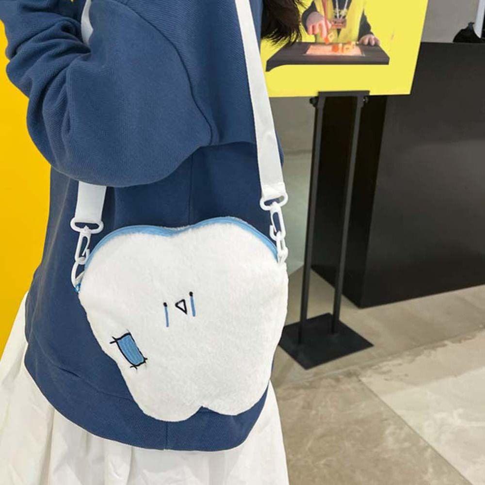 

Teeth Shape Cartoon Doll Shoulder Bag Large Capacity Stuffed Doll Bag Female/Girls