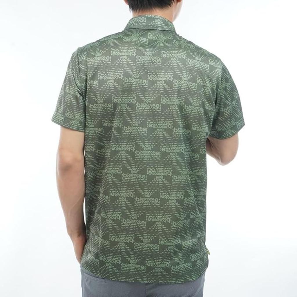 Golf Polo Shirt Ripple Logo 7 [New Balance] Short-Sleeve (Stretchable, Print) / Men's / 012-6168009 180_Khaki [3L]