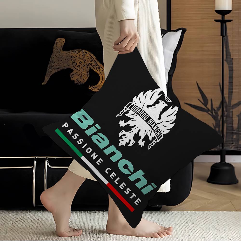 B-Bianchis Bike Logo Pillow Anime Pillow Sofa Bed Head Pillow Cover Cushion Cover 45X45 Cm Fashion