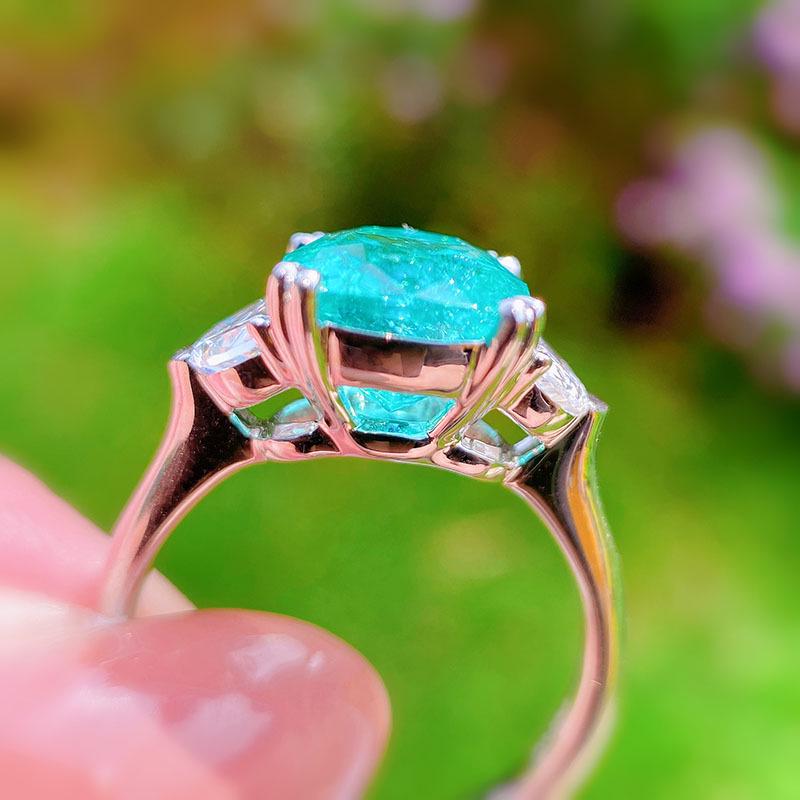 Paraiba-Style Socialite Cotton Wool Open Ring for Women
