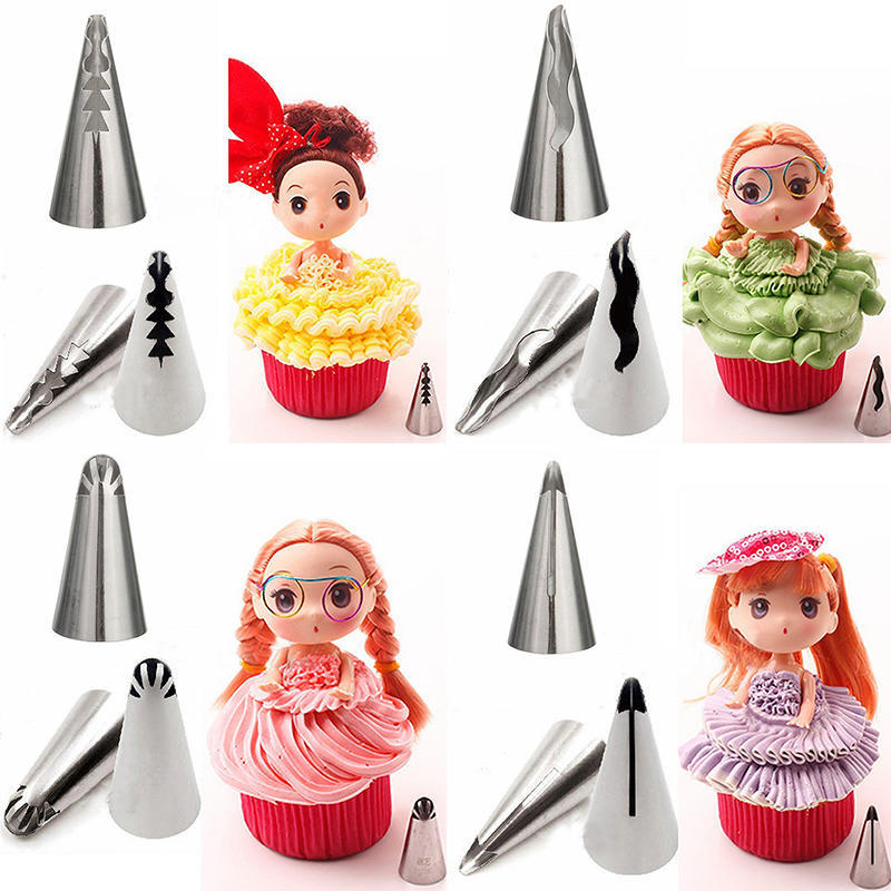 Dolls Dress Korean Bobbi Ruffle Icing Piping Tips Stainless (7 Pcs Lot)