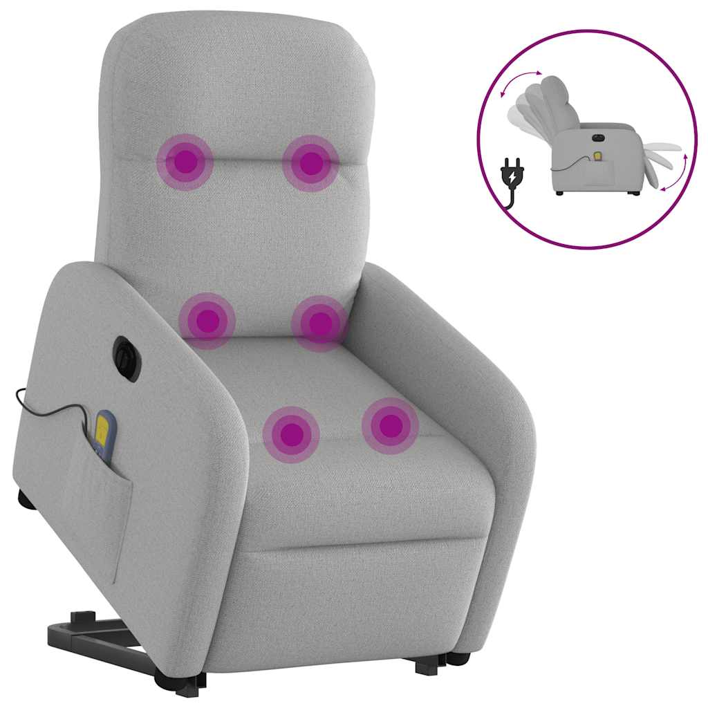 Vidaxl Podnoszony Fotel Masujący, Elektryczny, Rozkładany, Szary