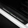 4Pcs New Leather Carbon Fiber Car Door Sill Threshold Protector Stickers For Skoda Octavia A5 A7 Rapid Fabia Superb Kodiaq Scala