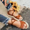Chic And Comfortable Women Ladies Flat Espadrille Sandals With Low Wedge Heel Peep Toe Design