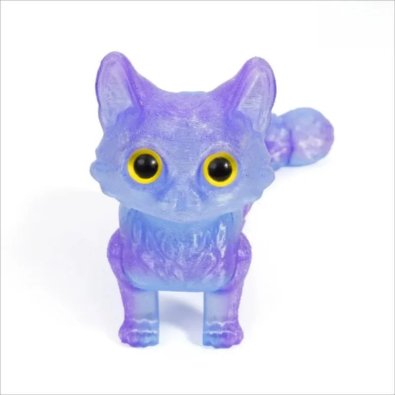 3D Printed Cute Cats Ornaments Tail Joint Movable Cat Model Home Office Desktop Decorations Car Center Control Decoration Gifts