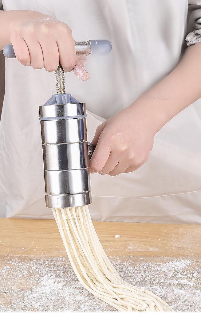 1 Stück Edelstahl Manuelle Nudelmaschine Pressmaschine für den Heimgebrauch Teigroller mit 2 Formen Küchenwerkzeug