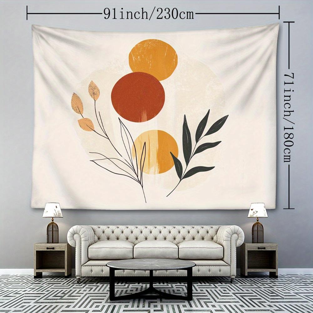 1pc Simple Plant Geometric Pattern Tapestry, Nordic Style Elegant Wall Hanging Bohemian Home Decor for Living Room Bedroom Holiday Gift with Installat