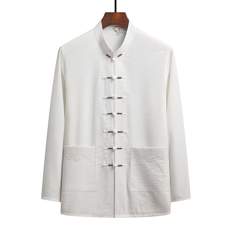 

Китайський традиційний комплект одягу Чоловіча осінь Лляна пряжка Кунг-фу Сорочка Східний ретро Топ Штани Тай Чі Дихаюча уніформа Ханьфу 40