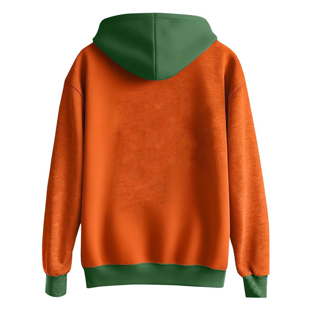 Ladies' Casual And Fashionable Halloween Printed Long Sleeved Hooded Warm Shirt Loose And Comfortable Hoodie