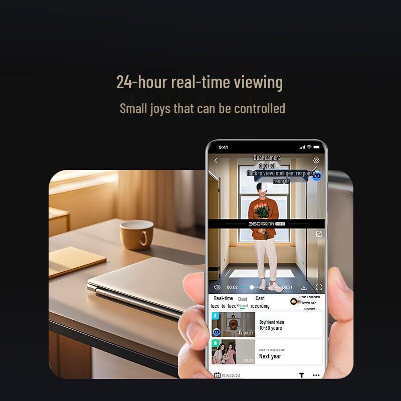 360 Slimme Dubbele Camera 6MAX Videodeurbel (CN-versie)